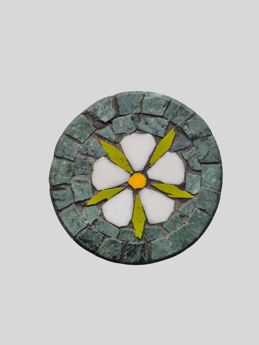 Set of 4 Handmade Coasters – Marble Coaster Set with Mosaic Artwork & Decorative Coasters
