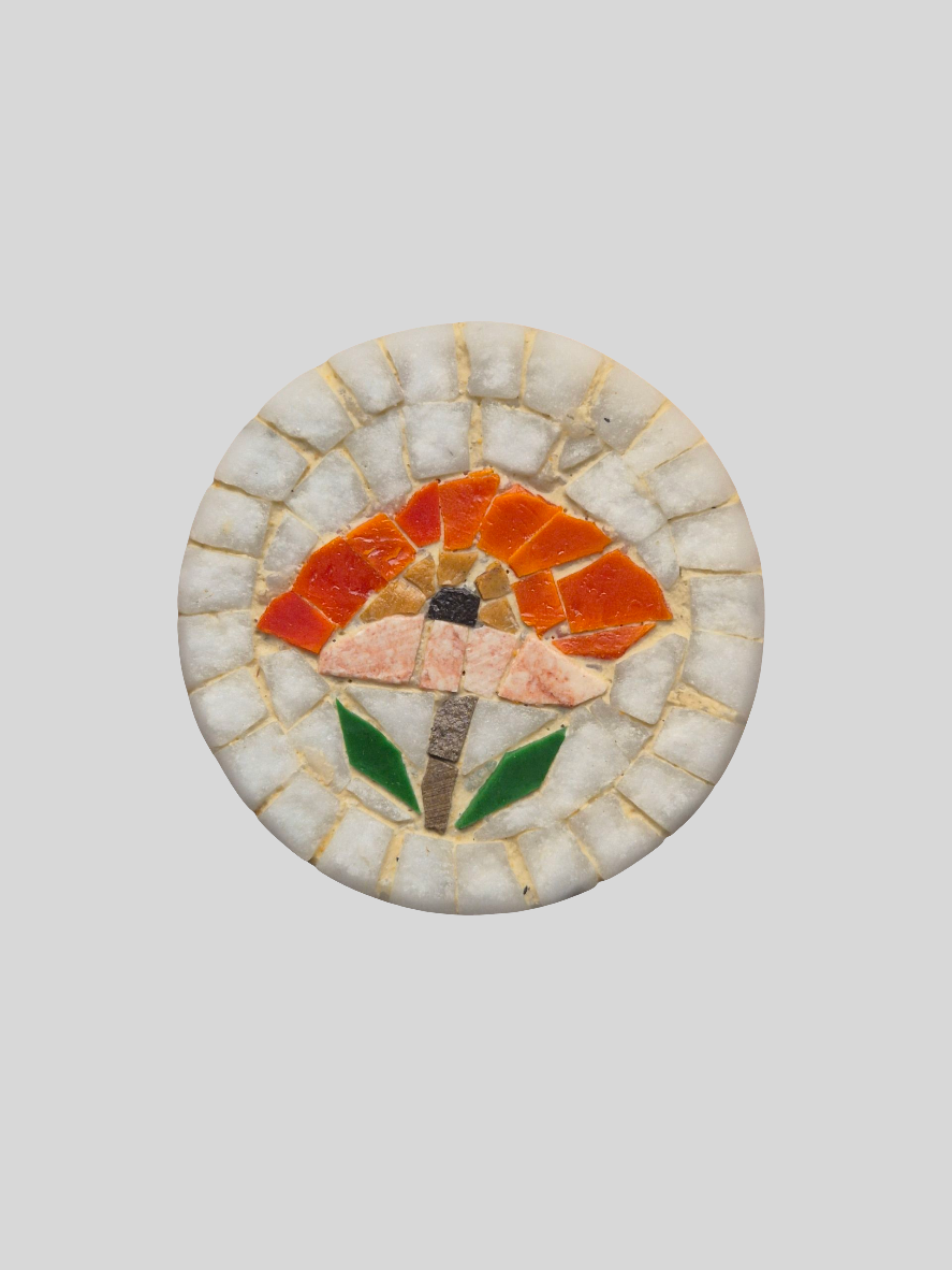 Set of 4 Handmade Coasters – Marble Coaster Set with Mosaic Artwork & Decorative Coasters