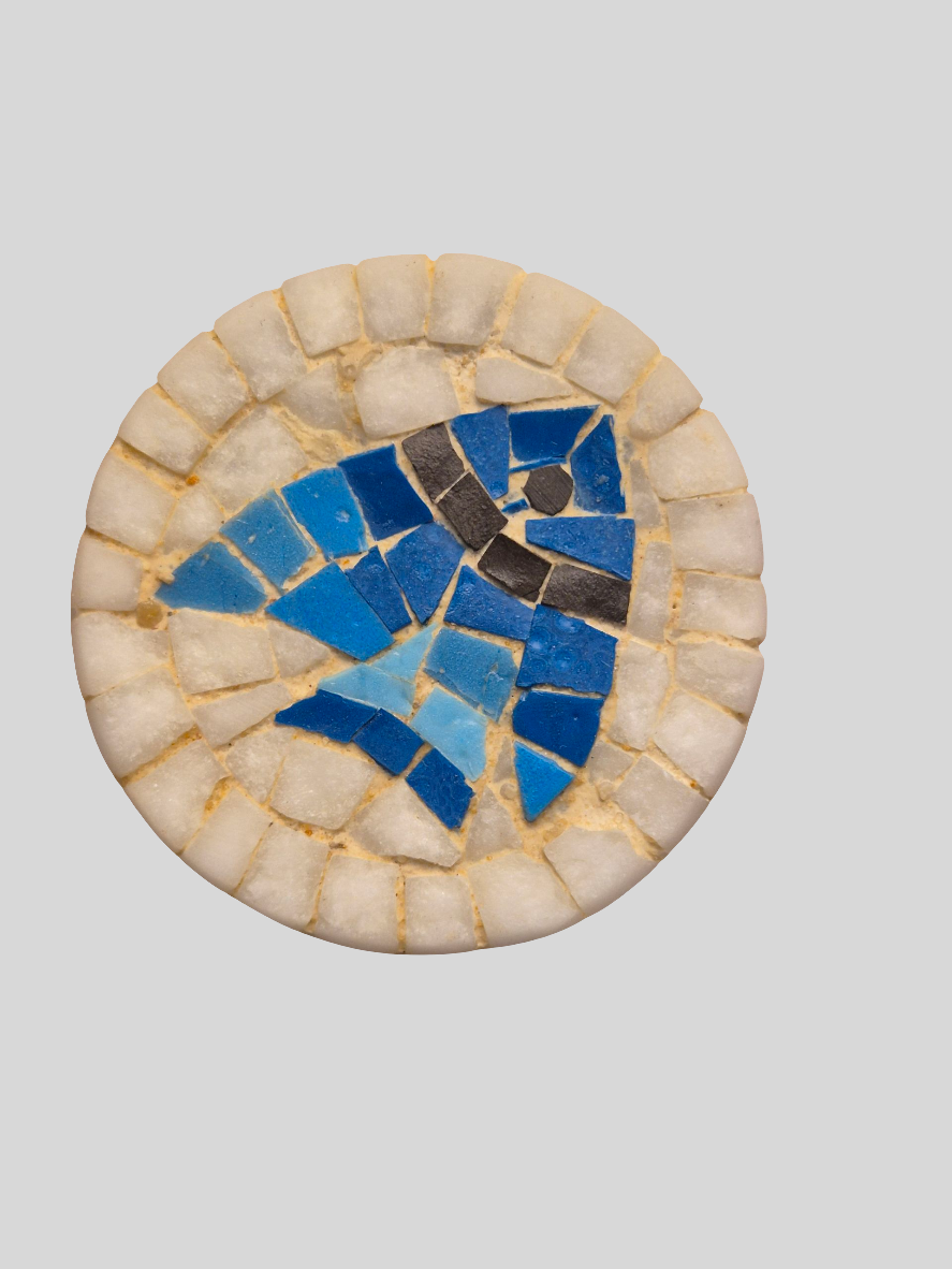 Set of 4 Handmade Coasters – Marble Coaster Set with Mosaic Artwork & Decorative Coasters