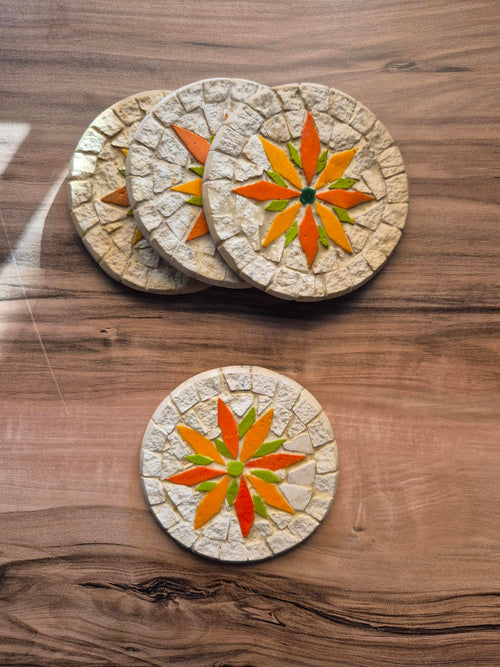 Set of 4 Handmade Mosaic Coasters